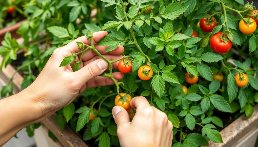 prune cherry tomato plants
