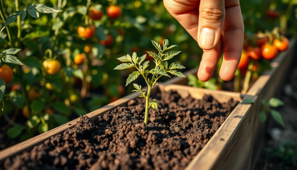 how deep to plant tomatoes