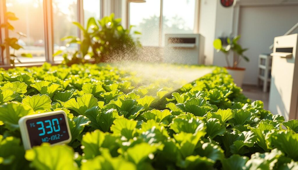 indoor lettuce temperature management