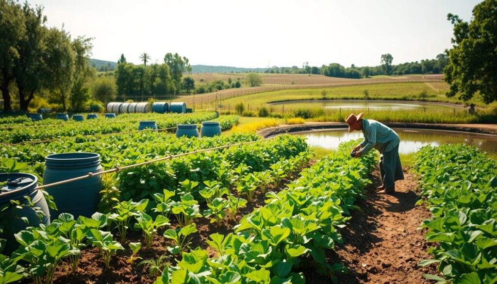 organic farming water conservation techniques